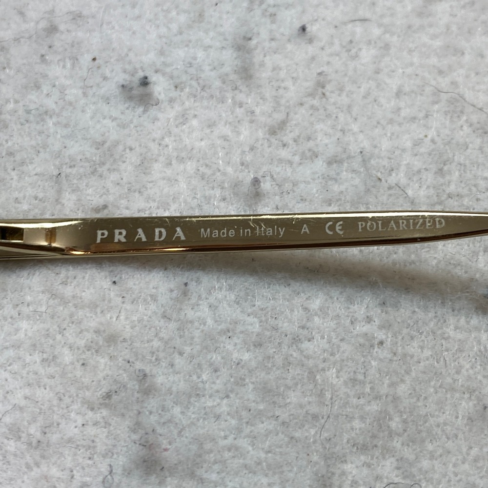 Prada SPR 68T ZVN-5N2 Sunglasses Unisex Gold Polarized Aviator 63mm - Picture 6 of 13